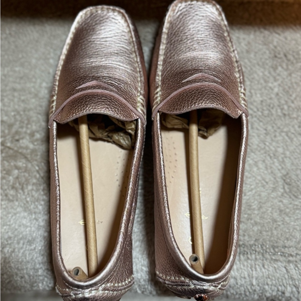 Cole Haan Rose Gold Textured Loafers